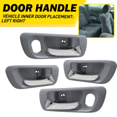 Conjunto de maçaneta de porta para 1998-2002 Honda Accord dianteira traseira interna cinza carcaça 4 peças - Imagem 1 de 4