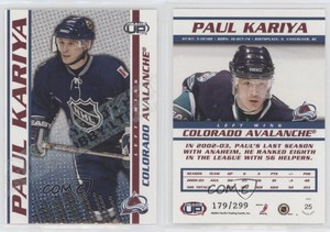 2003-04 Pacific Heads Up Hobby LTD /299 Paul Kariya #25 HOF