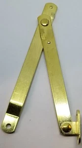 Pair (2) Brass Plated Steel DROP FRONT DESK LID STAYS hinges mailbox trunk chest - Picture 1 of 10