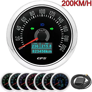 85MM GPS Speedometer 200km/h Gauge with Trip COG for Boat Car Truck Waterproof - Picture 1 of 21