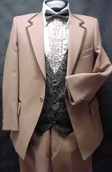 2 tons MARROM 3 peças smoking retrô após 6 vintage masculino casamentos festa de formatura - Imagem 1 de 1