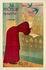 Le monde Moderne Dame Buch Lesen Schwalben Jugendstil Plakat Plakate A3 369