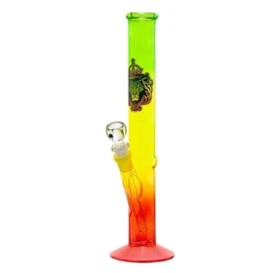 RASTA LION Glass Bong 35cm Straight Bong - Water Pipe Bongs (LG31) - Picture 1 of 1