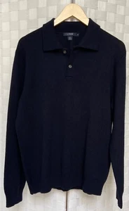 J Crew 100% Merino Wool Men's Navy Blue Collared Polo Sweater Hong Kong M FX8 - Picture 1 of 10