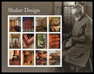 SHAKER DESIGN Imperforate NDC NO DIE CUT PANE OF 12 Forever Stamps MNH - Picture 1 of 1