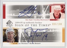 2004-05 SP Authentic Sign of the Times Dual /100 Joe Thornton Eric Staal Auto