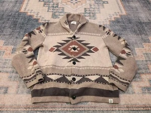 Lucky Brand Cardigan Sweater Southwestern Lebowski Men’s Cotton - Large - Picture 1 of 3