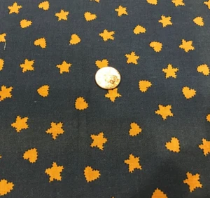Bronze-Colored Stars & Hearts on Navy * Fabri-Quilt Inc. * 100% Cotton *21" x 8" - Picture 1 of 4