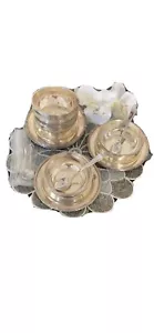 sliver plated Antique Bowl Set With Plates And Spoons. - Picture 1 of 5