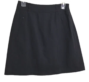 Womens Sz 8 Charoal Rayon Wool Blend A-Line Skirt with Pockets Dana B and Karen  - Picture 1 of 4