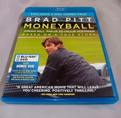Moneyball Blu-ray (3 Disc Combo Pack) Baseball Movie Brad Pitt/Jonah Hill - Image 1 of 4