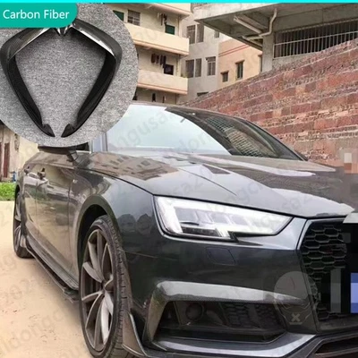 Real Dry Carbon Fiber Front Bumper Lip Spoiler Cover For Audi A3 8V S3 2017-2019 - Image 1 of 4