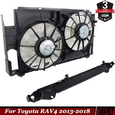 Radiator Condenser Cooling Fan Assembly For Toyota RAV4 2013 14 2015-2018 Center - Image 1 of 4