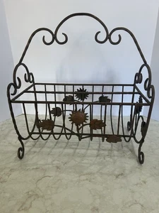 Schmiedeeisen Bronze Zeitungsständer Sonnenblumen 16”H x 15”L x 8”B - Bild 1 von 10