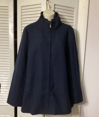 J.crew Women's Zip Front City Coat, Navy, 16, Wool Blend, Pockets - Image 1 of 4