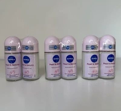 Nivea Pearl & Beauty Desodorante Roll-On 50 ml Fresco y Elegante (Pack de 6) Foto 1 de 4
