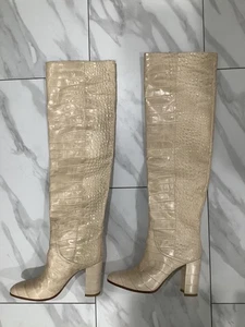 Strategia over knee crocodile leather boots 37.5 - Picture 1 of 15