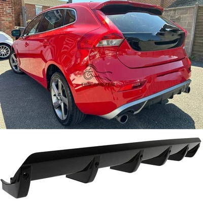 Alerón labial difusor parachoques trasero negro para Volvo V40 V60 V90 cenefa aleta de tiburón Foto 1 de 4
