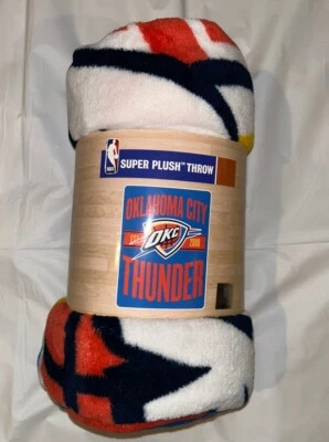 NEW Oklahoma City Thunder Super Plush Throw 46"x60"Northwest Officially Licensed - Image 1 of 4