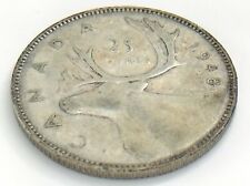 1948 Canada 25 Twenty Cent Quarter Canadian Circulated George VI Coin J312