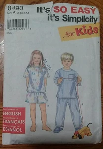 #8490 VINTAGE SIMPLICITY CHILDS PAJAMAS SEWING PATTERN SIZE 3-8 - Picture 1 of 2
