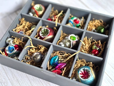 Juego de caja de adornos de vidrio mercurio mini mezclado Pottery Barn ~ TOTALMENTE NUEVO Foto 1 de 4