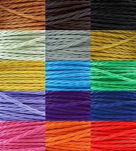 Cable de iluminación 10m 2/3 núcleos vintage trenzado tela trenzada cable iluminación - Imagen 1 de 43
