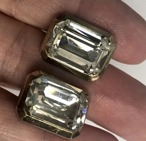 Orecchini Vintage Firmati Coro Classico Cristallo Strass Grande Flash Scintillio Art Deco - Foto 1 di 8