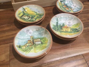 Set 4 Dipschalen Williams Sonoma 2008 Paysage Toskanische Landschaft Italien Marc Lacaze - Bild 1 von 12