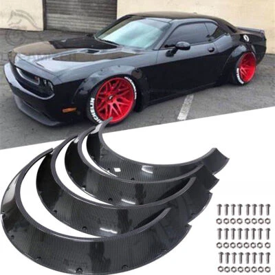 4.5" Fender Flares Wheel Arches Extra Body For 2006-2021 Dodge Corbon Fiber New Foto 1 de 4