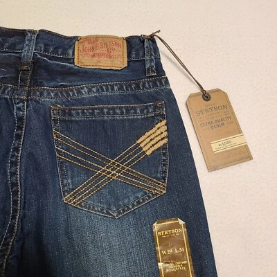 Stetson Men's Sz 28x34 1520 Standard Fit Jeans Straight Leg Two Tone Jeans. - Image 1 of 4