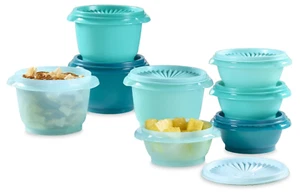 Neu Tupperware Servierschüsseln/Behälter mit Dichtungen 8er-Set türkisfarben - Bild 1 von 1