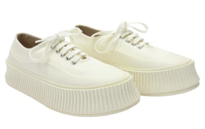 Zapatillas Mujer JIL SANDER UE 39 Plataforma Suela Parte Superior Baja Con Cordones Marfil Foto 1 de 4