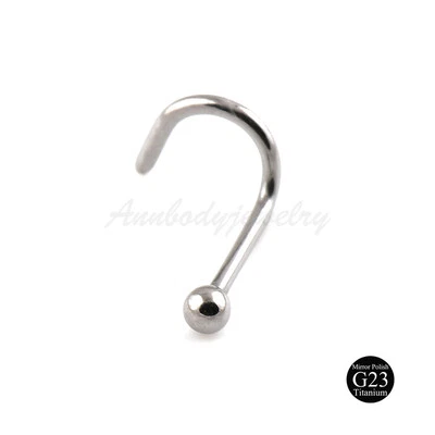 1 pieza 20g 18g Bola Lisa Sólida G23 Titanio Tornillos Nariz Anillo Torcimiento Fosa Nariz Perno Foto 1 de 3