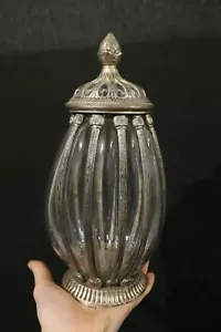 antico vaso speziale vetro ingabbiato indiano anni 40 900 argentato no murano - Bild 1 von 24