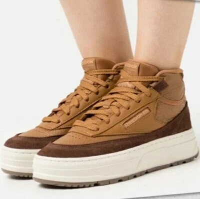 Zapatillas Reebok Club C Geo Mid Marrón Plataforma Nuevas sin Caja Mujer Talla 9.5 Foto 1 de 4