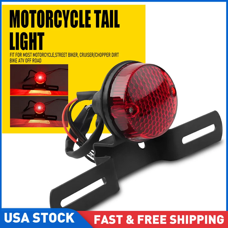 12V Universal LED Motorcycle License Plate Tail Brake Stop Tail Rear Light New - Image 1 of 4
