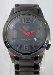 DISNEY PARKS AUTENTIC ORIGINAL Men's Black Dial 3D Dial Stainless Steel WR 165F - Picture 1 of 14