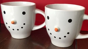Set Of 2 Royal Norfolk Snowman Mug Cup Winter Holiday Christmas 3D Nose Lg 20 Oz - Picture 1 of 12