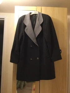 Wool Blend Charcoal Coat Size 14 - Picture 1 of 6