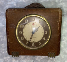 Vtg Seth Thomas Model ECHO-3E Art Deco Style Wood Case Alarm Clock PARTS REPAIR