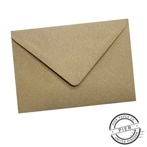 100 pack C6 Vintage Wedding Recycled Eco Fleck Kraft Envelopes by Pier Paper Co. - Picture 1 of 2