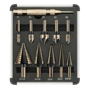 Set Brocas Escalonadas Precision Revestimiento Titanio Herramienta Professionale - Foto 1 di 7
