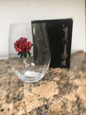 Queens’ Jewel Wine Cocktail Glass Red Rose Stemless