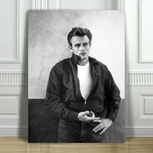 JAMES DEAN - Rebel Without A Cause - B&W - CANVAS ART PRINT POSTER - 16x12" - Picture 1 of 1