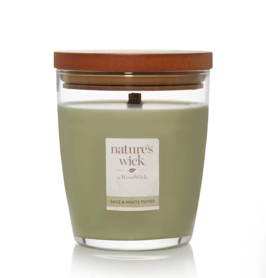 WoodWick Nature's Wick Salvia y Pimienta Blanca 1 Mecha Vela Cera de Soja Nuevo Foto 1 de 1