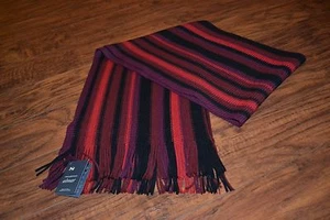 E7- NWT Manifattura Almar Striped 100% Acrylic Scarf - Picture 1 of 3