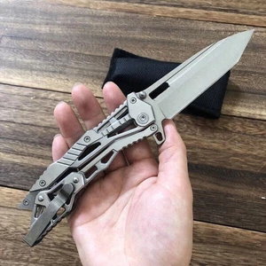 Cuchillo de Bolsillo Cuchillo Plegable Táctico Asistido por Resorte Hoja Abierta Cuchillo de Caza - Imagen 1 de 18