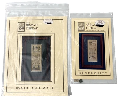 Lot of 2 The Drawn Thread GENEROSITY & WOODLAND WALK Cross Stitch Pattern Charts - Image 1 of 4