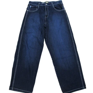 Pantalones de mezclilla Southpole vintage para hombre 34x30 azul holgados pierna ancha Y2K lengüeta azul lavado oscuro - Imagen 1 de 17